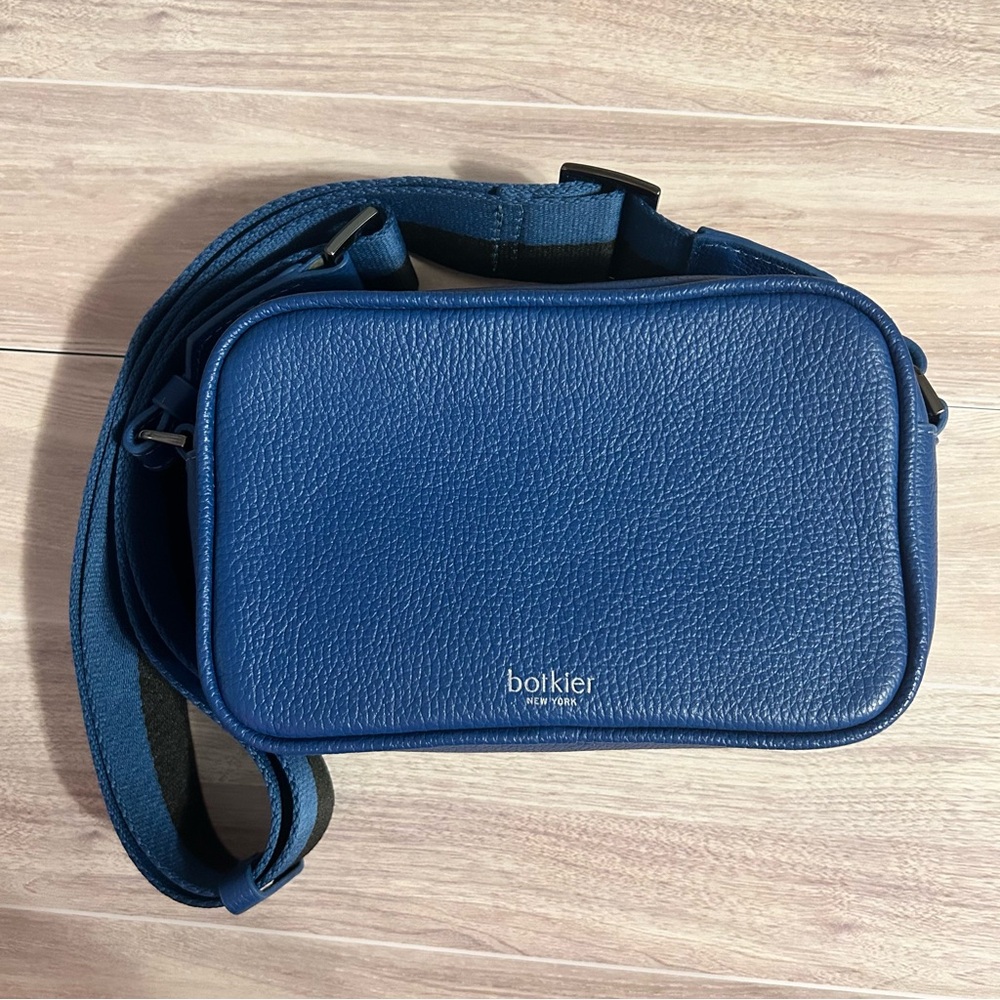 Botkier New York Blue Leather Camera Crossbody Bag